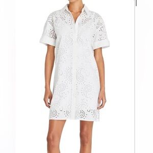 Club Monaco White Eyelet Blouse